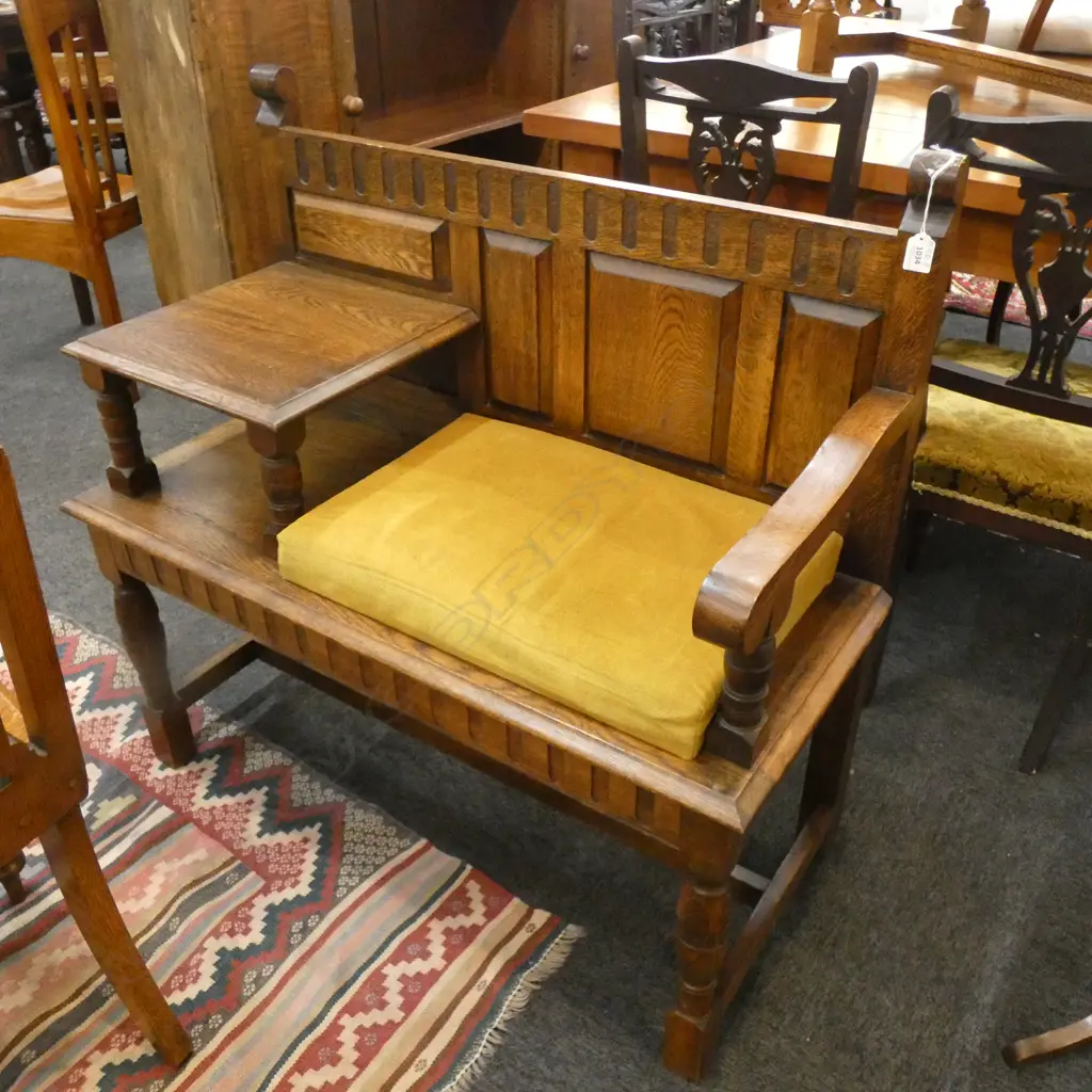 ANTIQUE OAK TELEPHONE TABLE L 960MM Image 1++