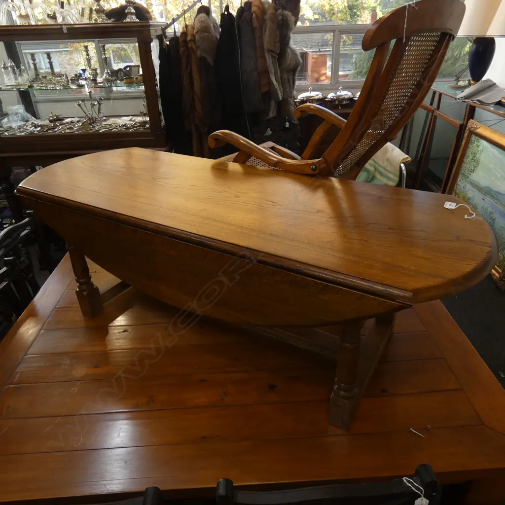 OAK DROP LEAF COFFEE TABLE 1370 X 940MM Image 1++