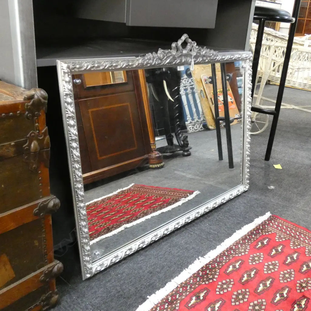 LG SILVER PAINTED METAL FRAMED WALL MIRROR  950 X 730MM Image 1++