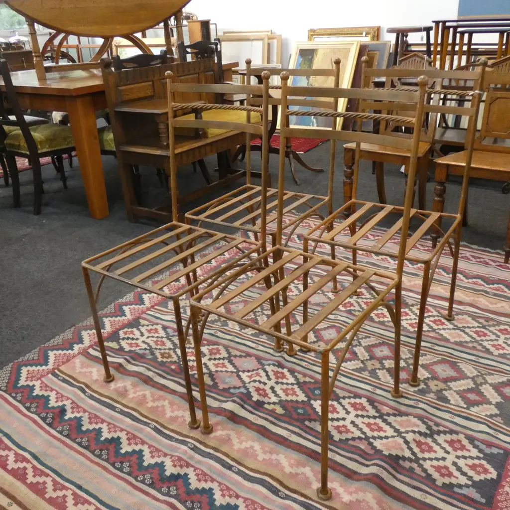 4 OLD IRON CHAIRS  Image 1++