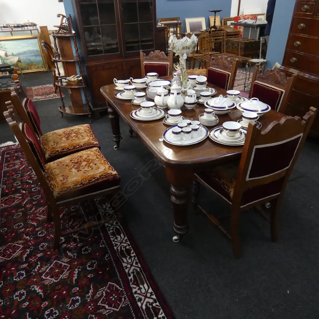 SIX EDWARDIAN UPHOLSTERED DINING CHAIRS Image 1++