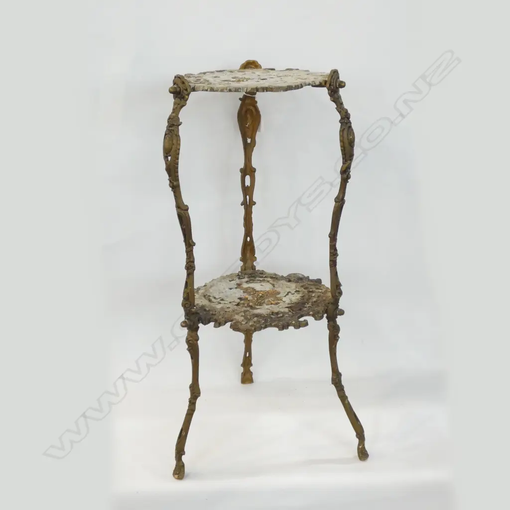 2-TIER OLD METAL OUTDOOR PLANT STAND H. 680MM Image 1++