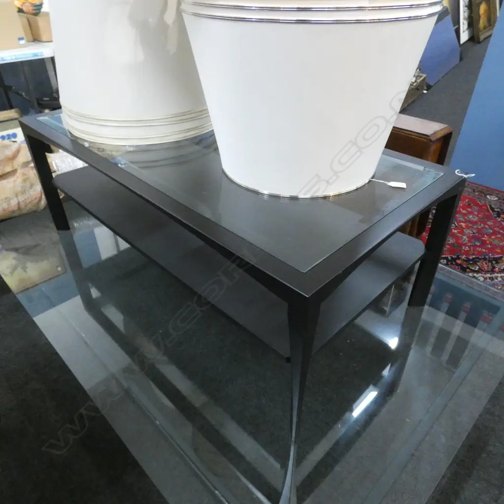 BLACK WOODEN COFFEE TABLE 600 X 1200MM Ex Sultan of Brunei  Image 1++
