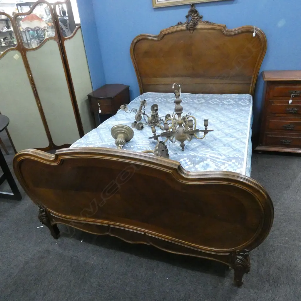 19TH C FRENCH WALNUT DOUBLE BED WITH  MATTRESS & BASE (STILL IN WRAPPING) Image 1++