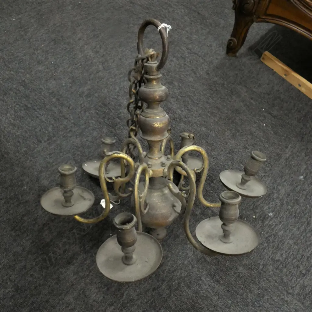 OLD 6 ARM CEILING LIGHT FITTING DIA 480MM Image 1++