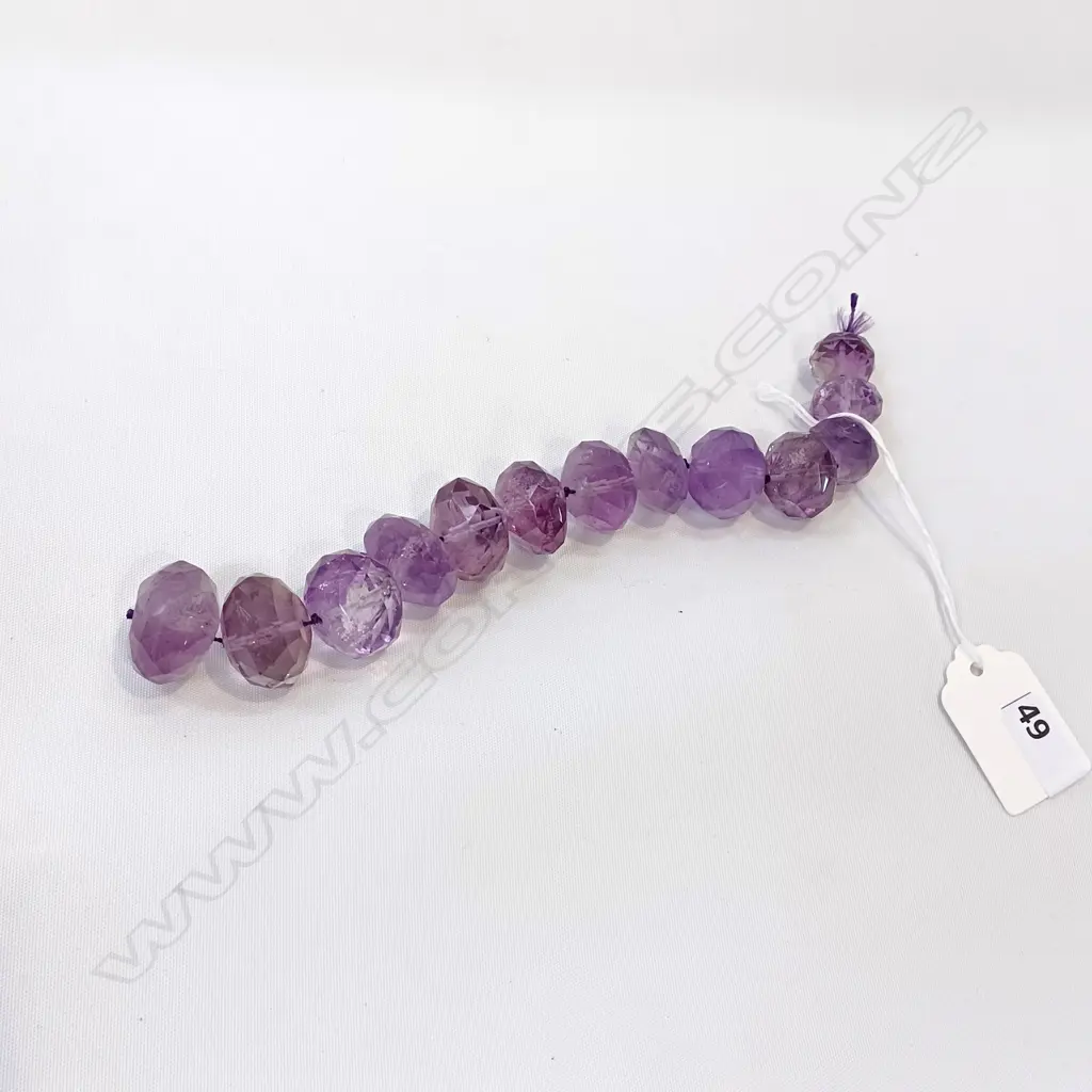 STRING FACETED AMETHYST BEADS  Image 1++