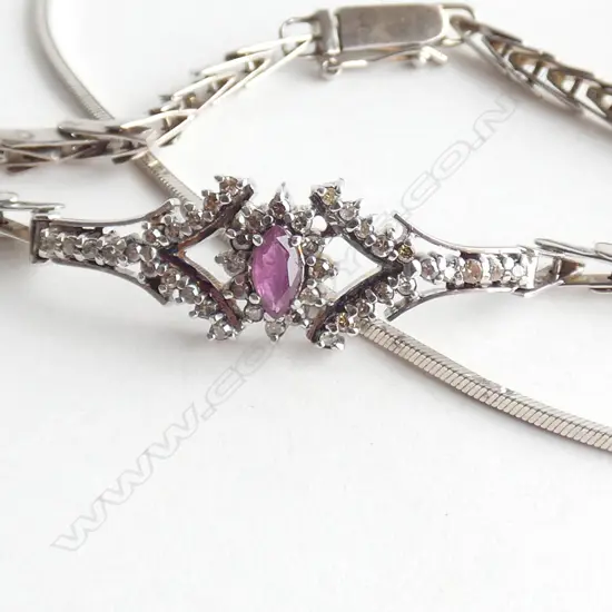 RUBY & DIAMOND BRACELET/RING/ PENDANT ON SILVER CHAIN
