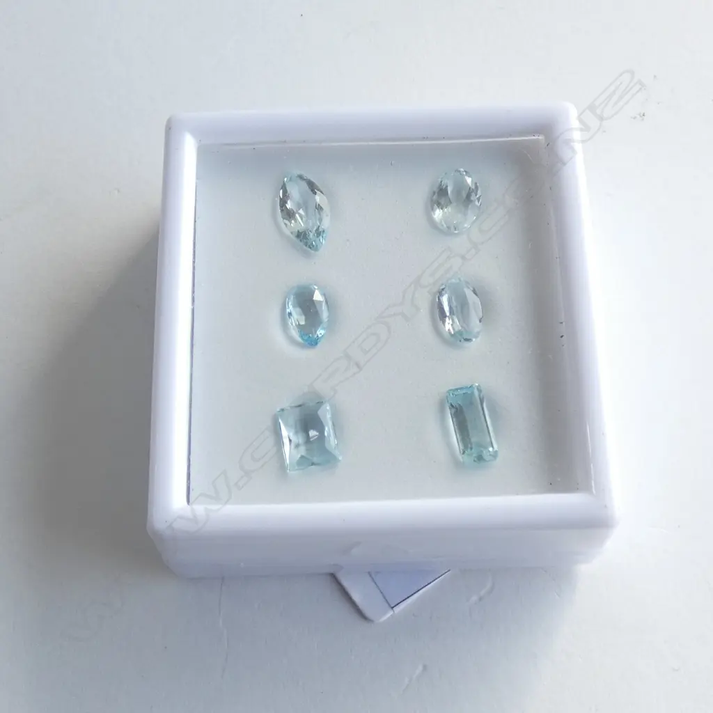 BOX SIX ASST SHAPED AQUAMARINE  Image 1++