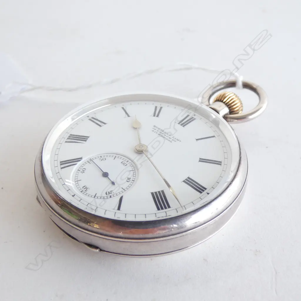 STG SILVER POCKET WATCH, RUSSELLS LIVERPOOL HM 1898 - WORKING .... Image 1++