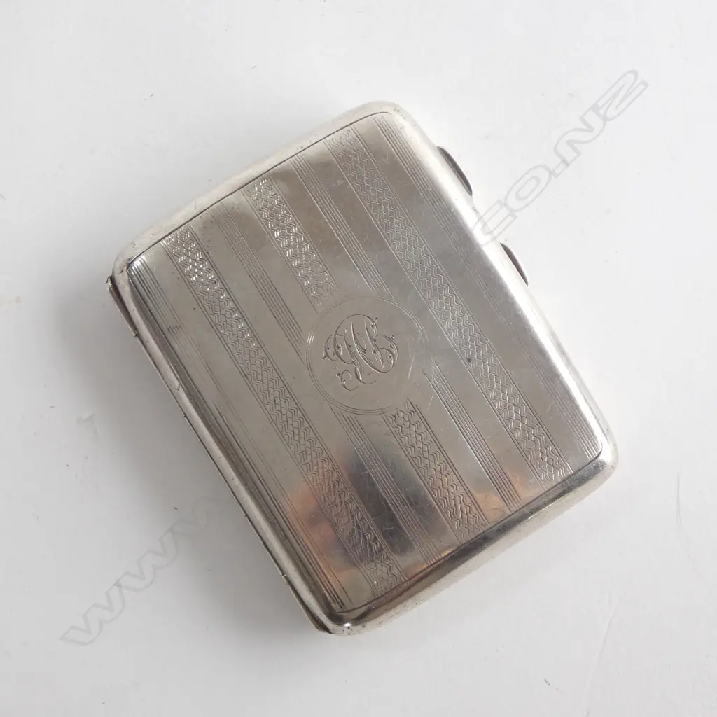 STG SILVER CIGARETTE CASE, B'HAM 1925 70 GRAMS Image 1++