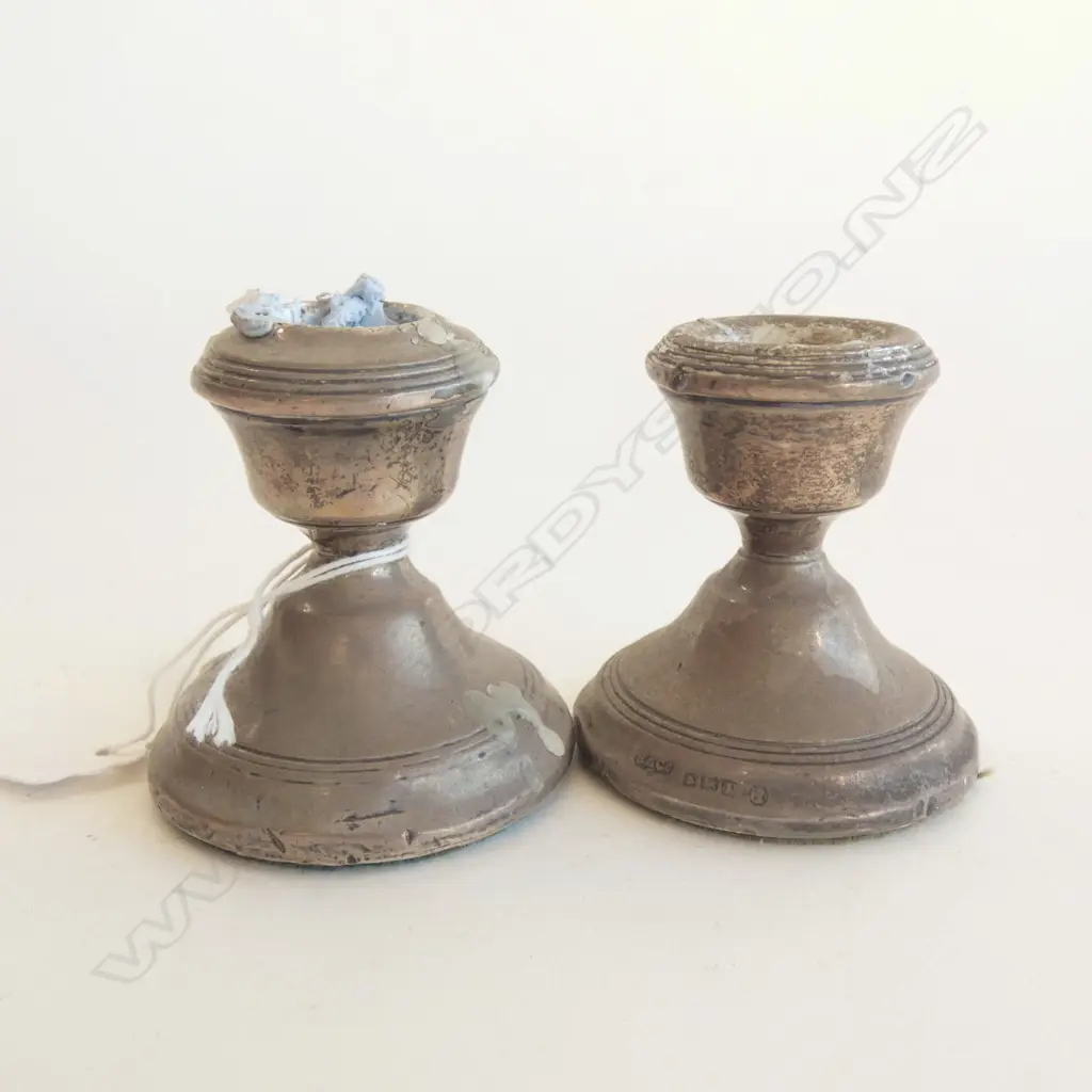 PR SM STG SILVER CANDLE HOLDERS H 62MM BIRMINGHAM 1935  Image 1++