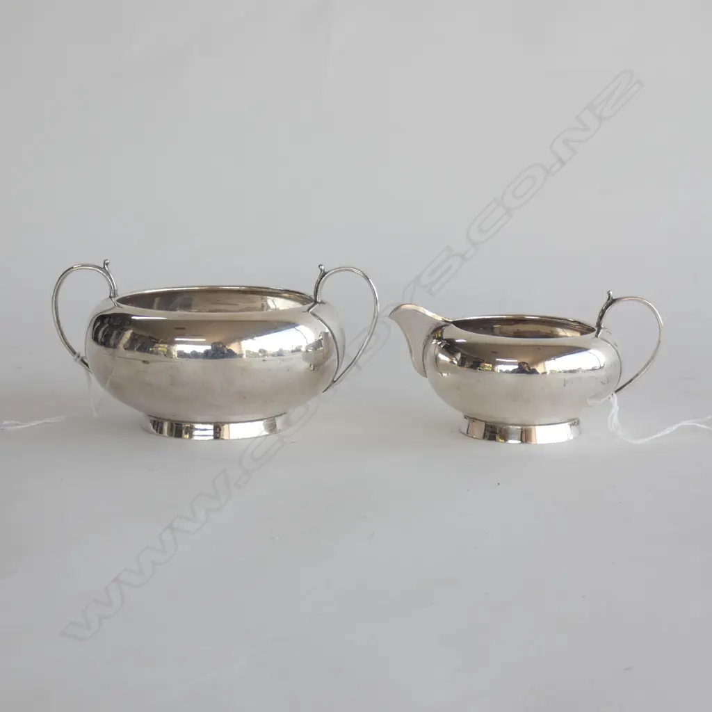 SILVER SUGAR BOWL & CREAM JUG, BIRMINGHAM HALLMARKS Image 1++