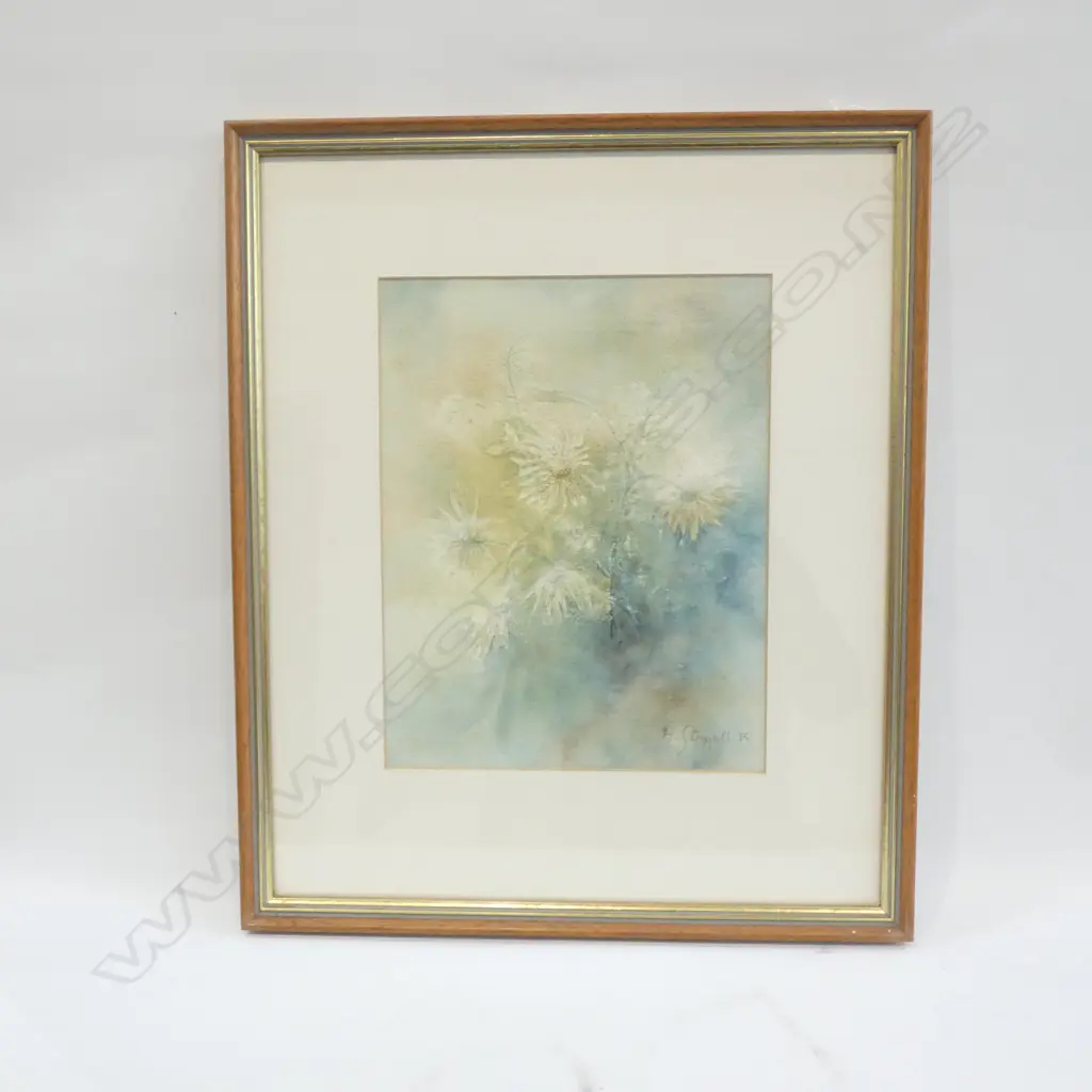 W/C STILLL LIFE SIGNED H. STEGGALL, DATED '85 Image 1++