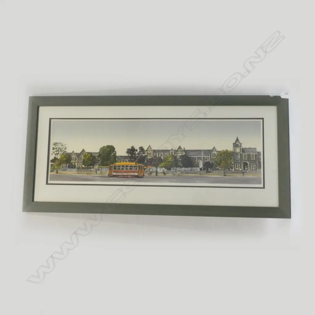 FRAMED PRINT ' THE CHRISTCHURCH ART CENTRE' BY LAWRENCE LEITCH 270 X 880MM Image 1++