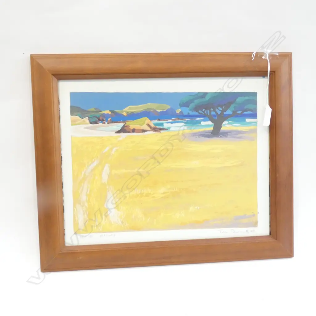 TOM BURNETT, SIGNED PRINT 36/180, COASTAL SCENE 340X260MM Image 1++