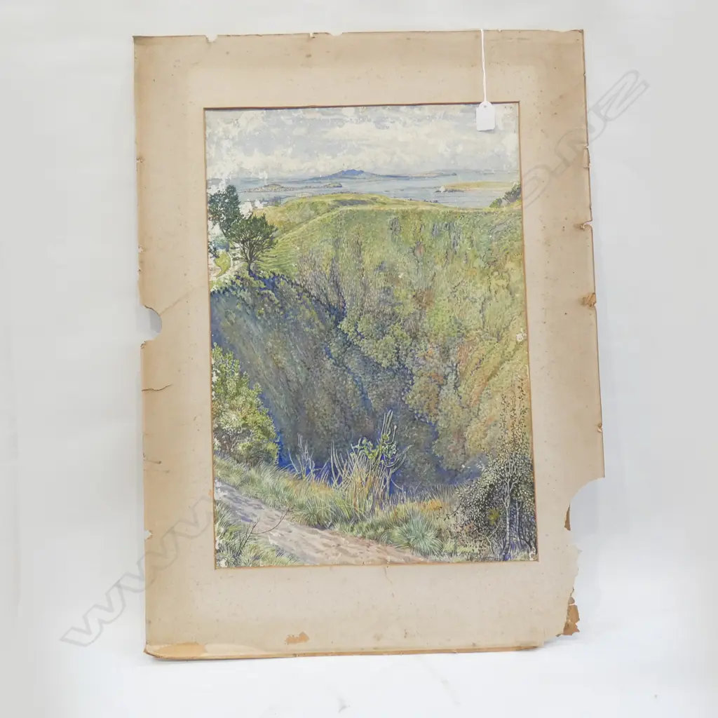 A.P. IZETT W/C 'CRATER MT. EDEN' SIGNED & DATED 1933 UNFRAMED a.f Image 1++