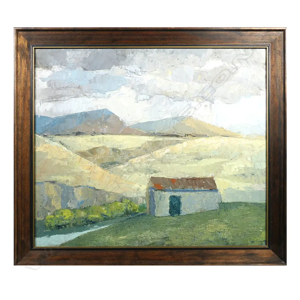 HJ (HUBERT) STRUYK, DAMSEYS PASS, NORTH OTAGO, OIL ON BOARD, SIGNED, DATED '72 & ENTITLED TO VERSO, 295 X 345MM Image 1++