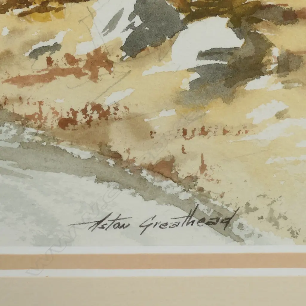 ASTON GREATHEAD, MOUNTAINS & ROAD, W/COLOUR & PENCIL, SIGNED, 165 X 265MM Image 1++
