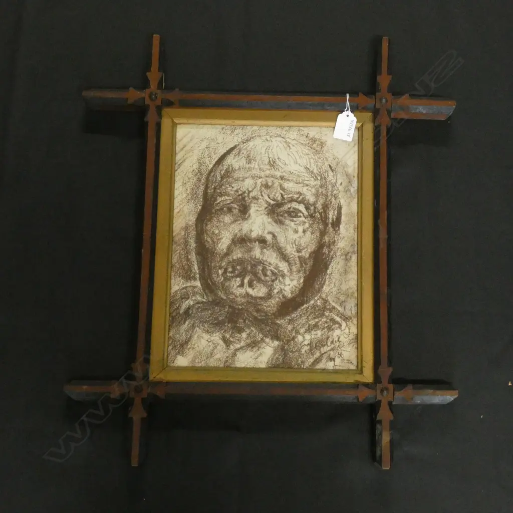 PORTRAIT OF A MAORI WOMAN SIGNED C.F.GOLDIE, DATED '36, by KARL SIM. 360 X 230mm Image 1++