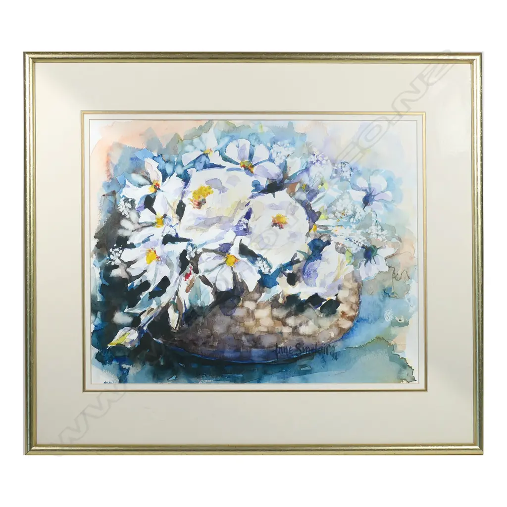 ANNE SINCLAIR, FLOWERS, W/COLOUR, SIGNED & DATED '94, 285 X 364MM Image 1++