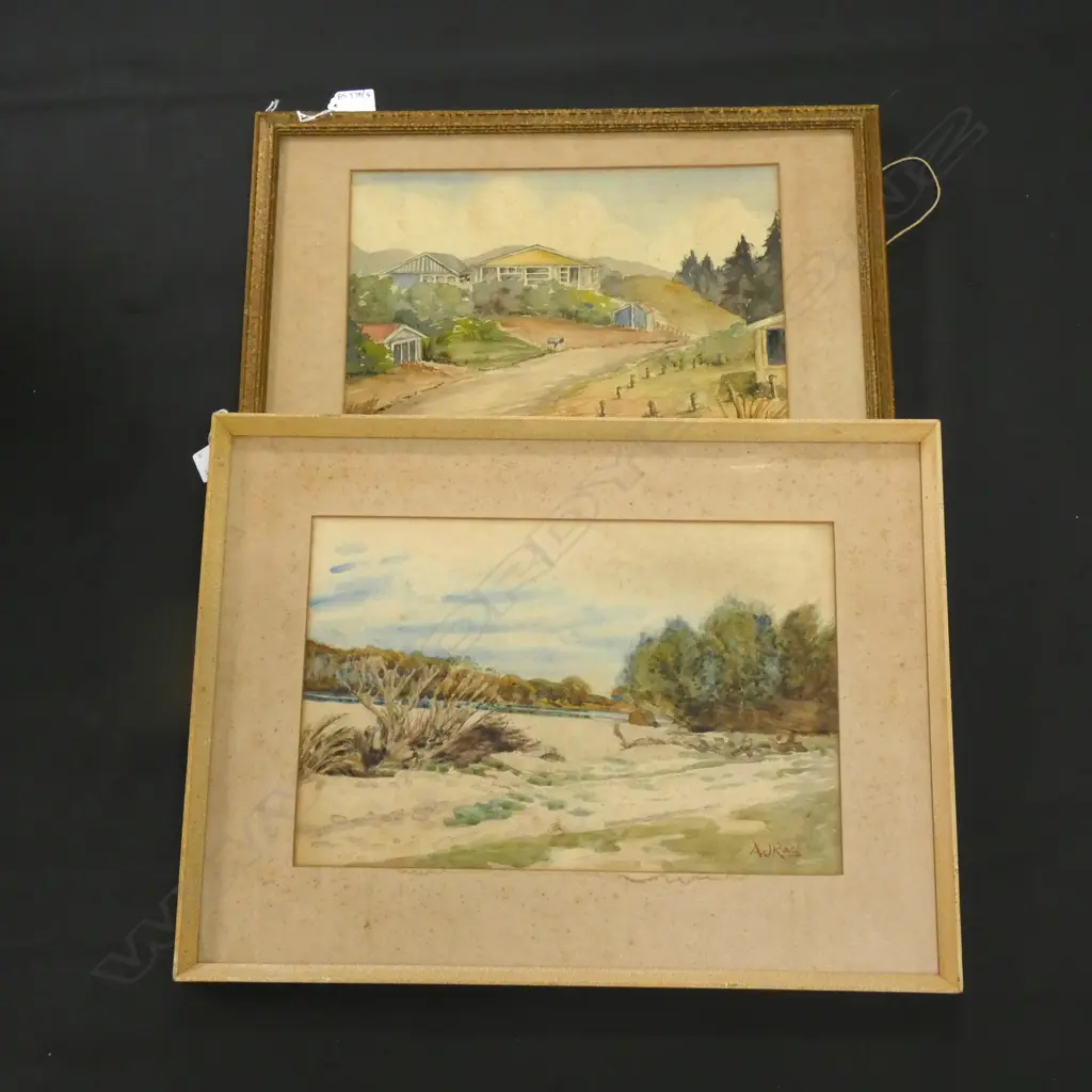 2 W/C LANDSCAPES; P. CATTELL & A. J. RAE 250x380mm Image 1++