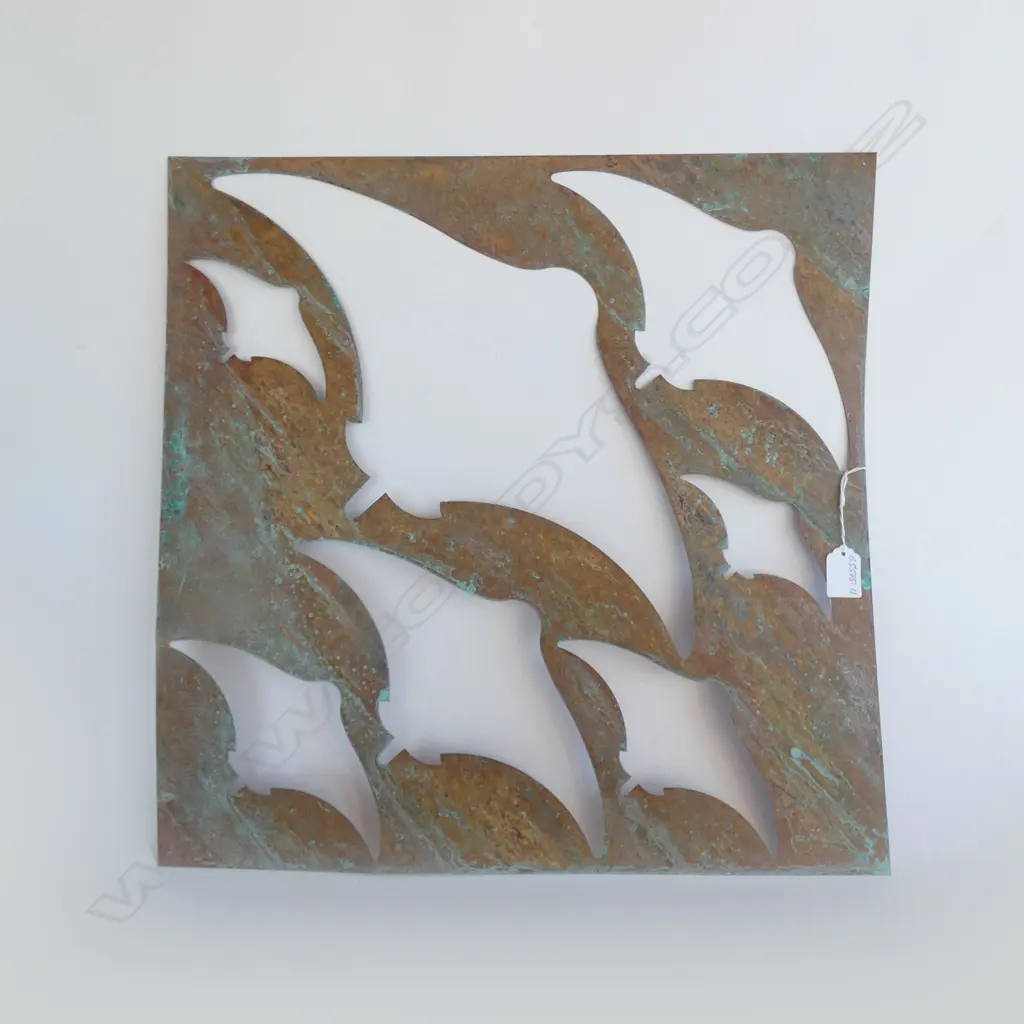 COPPER SHEET CUT-OUT STING RAYS 500X500mm Image 1++