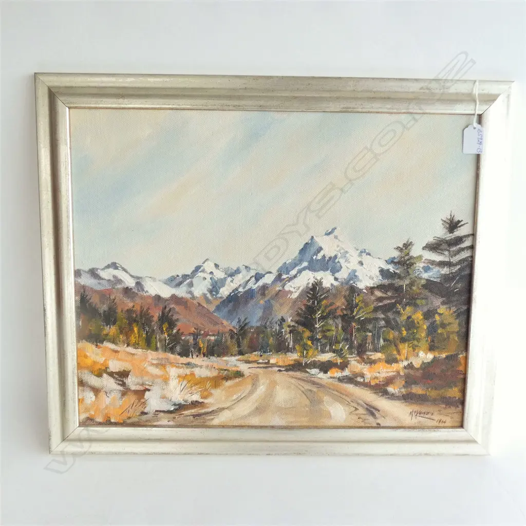 MCKENZIE ACRYLIC 'THE ROAD MT COOK 1966. 400x500mm Image 1++