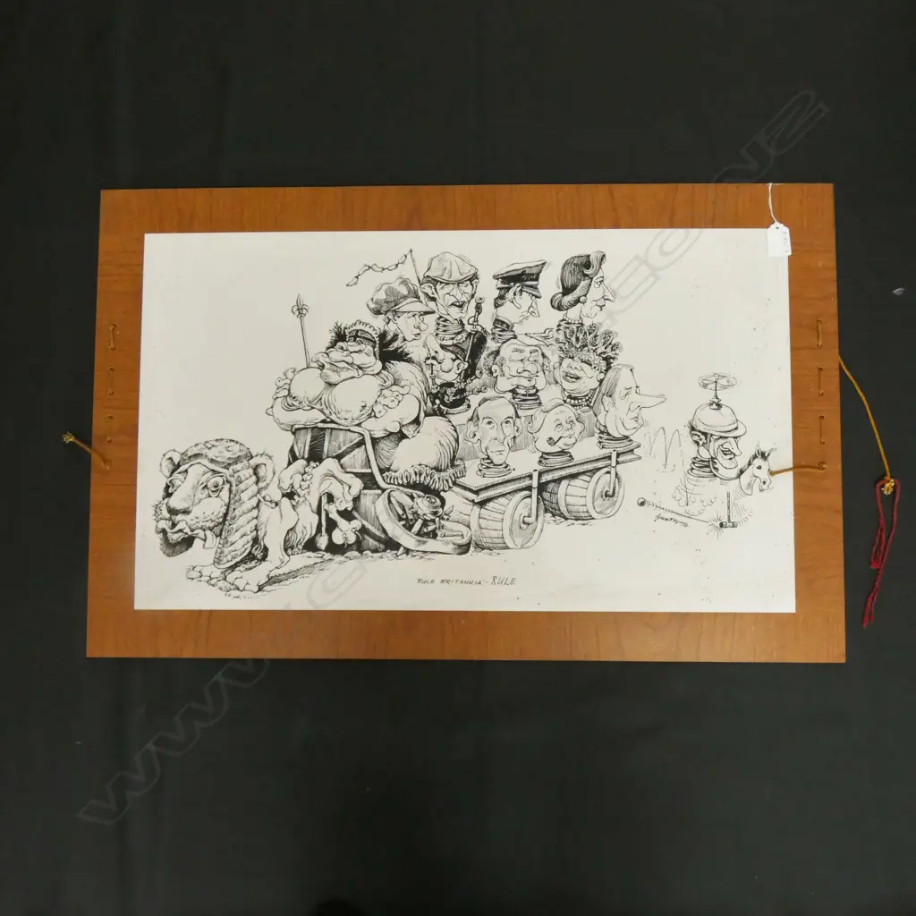 ENGLISH POLITICAL CARTOON PRINT, image 410 x 690mm on Formica Image 1++