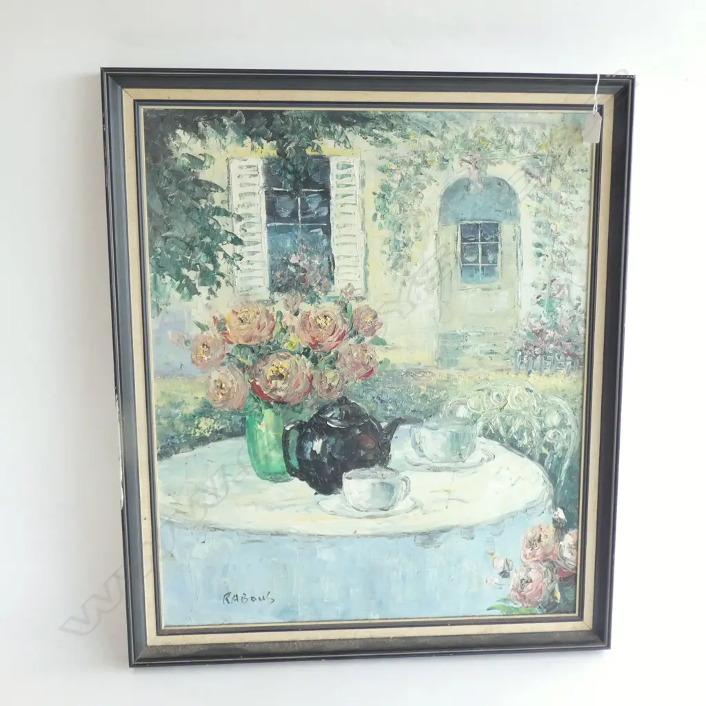 RABOUS OIL FRENCH VILLA SCENE 620x520mm Image 1++