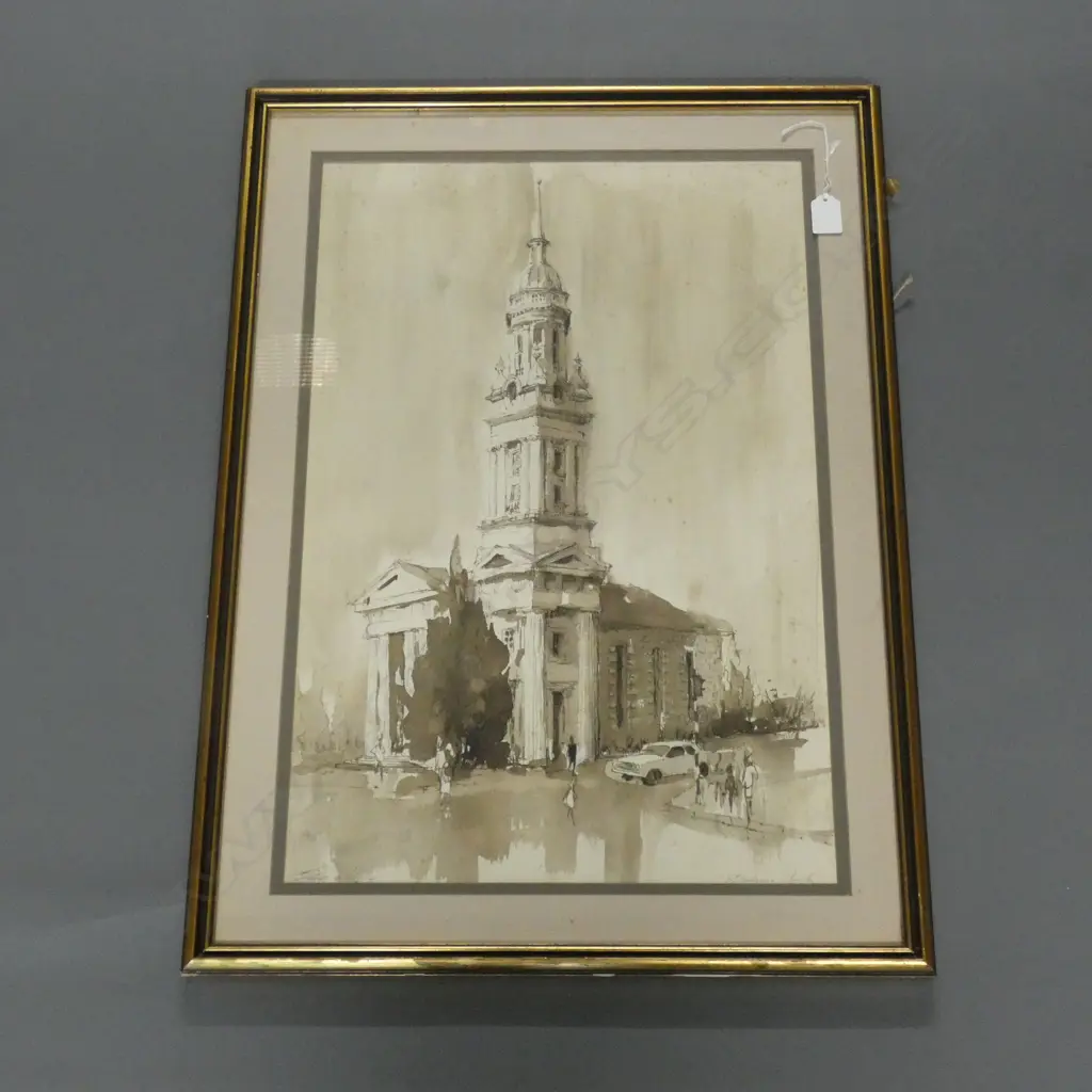 GASTON DE VEL MONOCHROME W/C ST. ANDREWS CHURCH AUCKLAND Image 1++