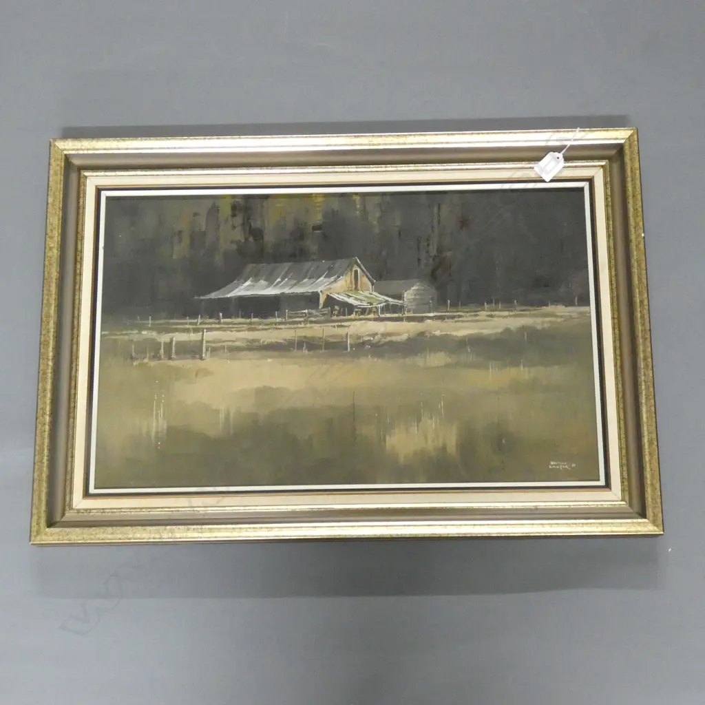 BRIAN BAXTER OIL OLD BARN SIGNED & DATED '81 365x595mm Image 1++