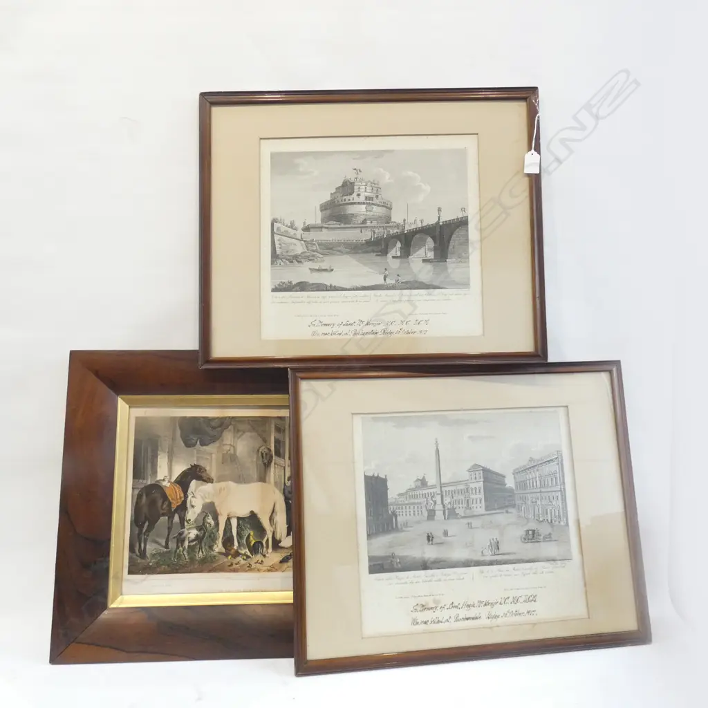 PR OLD FRAMED  HISTORICAL LITHOGRAPHS 350 X 330MM + OLD OAK FRAMED PRINT Image 1++