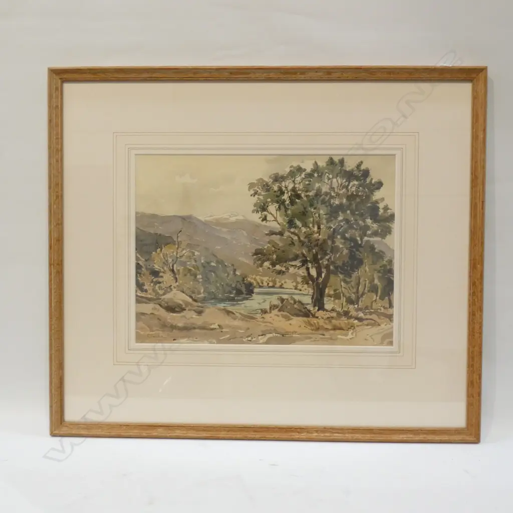 WATERCOLOUR ON BOARD 'BETWEEN TE ANAU & MANAPOURI' BY CLAUDE MUNCASTER 350 X 260MM Image 1++