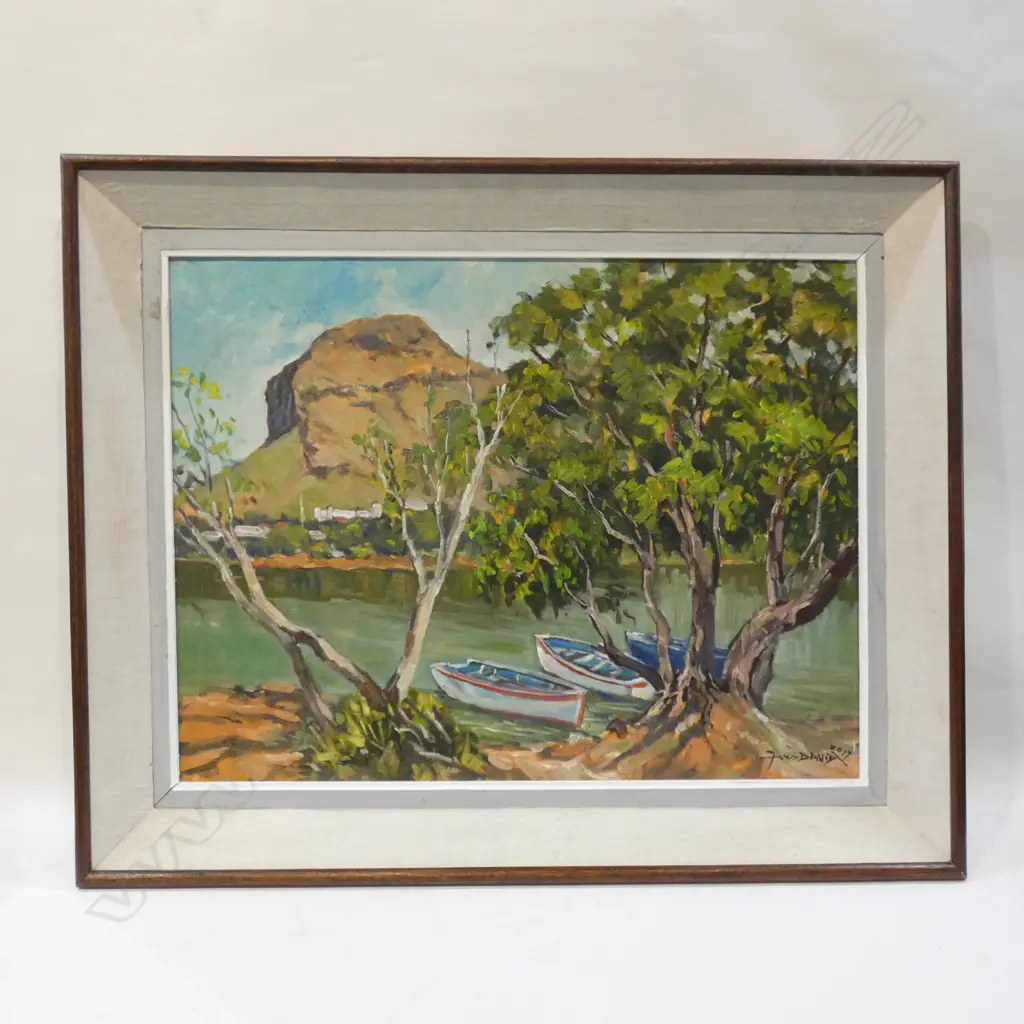 OIL ON BOARD "PORT LOUIS' BY J YVES DAVID 640 X 490MM Image 1++