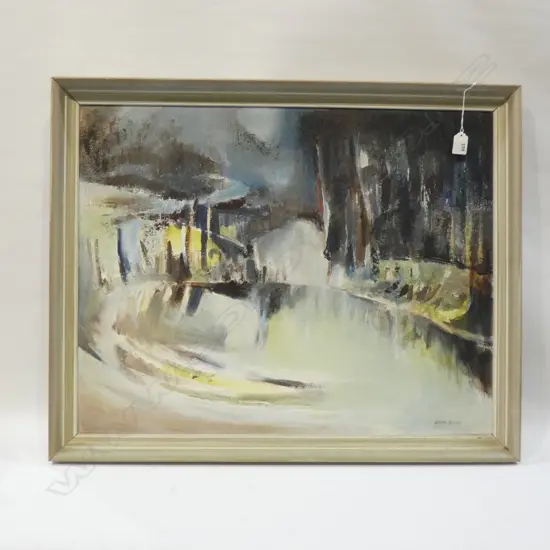 OIL ON BOARD - 'QUIET POOL' BY SYLVIA ROBINS 690 X 545MM