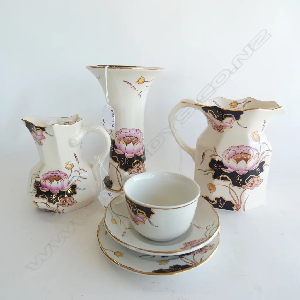 4 PCS WATERLILLY PATTERN MASONS IRON STONE CHINA, CUP SAUCER PLATE Image 1++