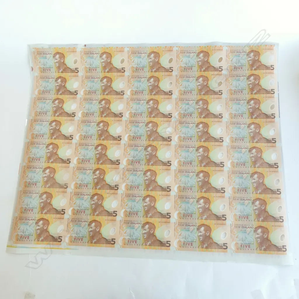 SHEET OF 40 X $5 HILARY NOTES Image 1++