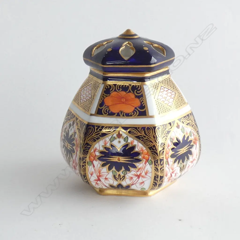 ROYAL CROWN DERBY IMARI HEXAGONAL POT POURI Image 1++
