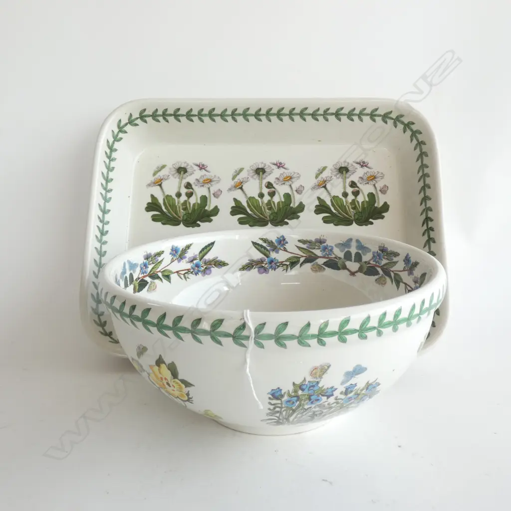 PORTMEIRION 'BOTANIC GARDEN' OVEN DISH & BOWL 230mm dia Image 1++