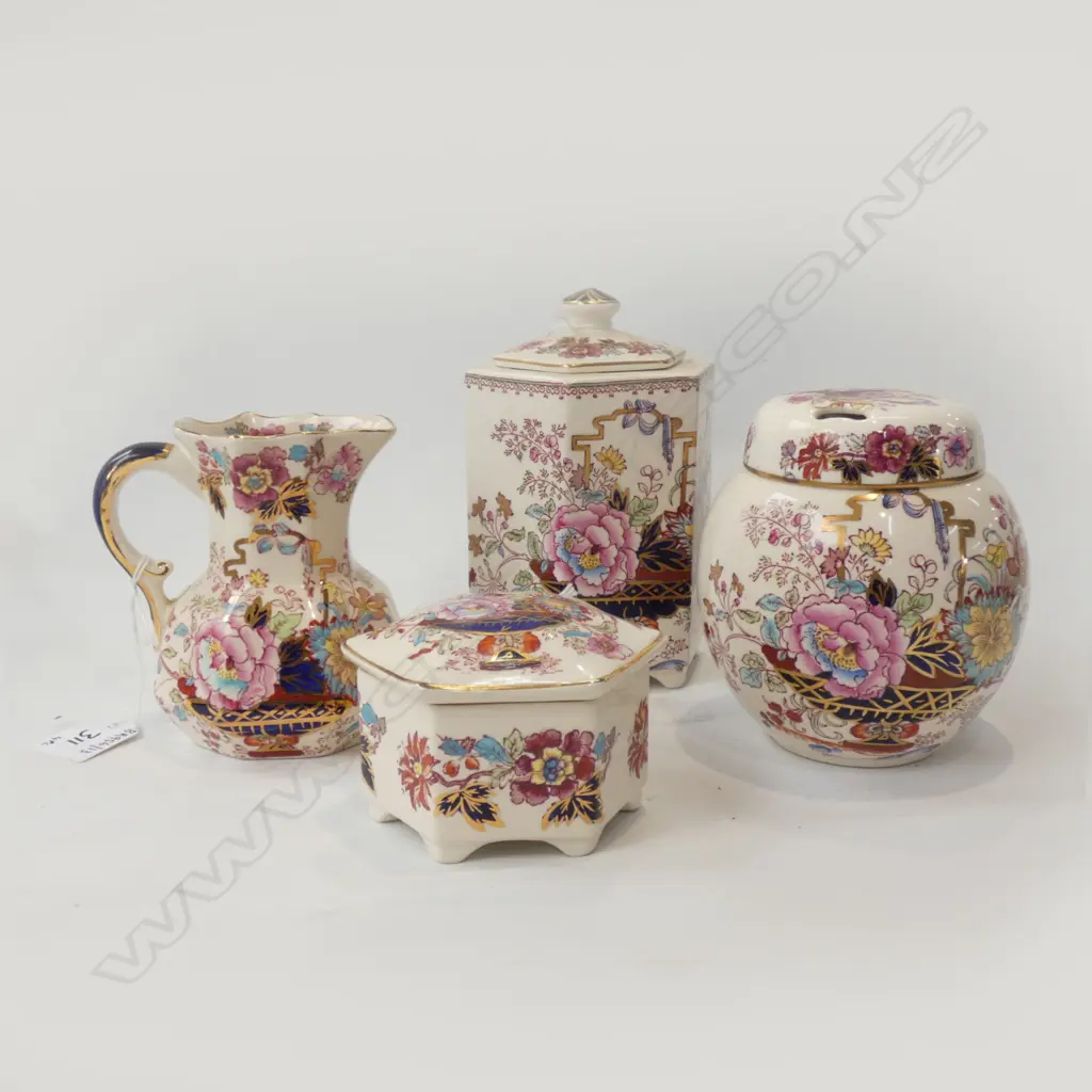 4 PCS BROCADE PATTERN, MASONS IRONSTONE CHINA Image 1++