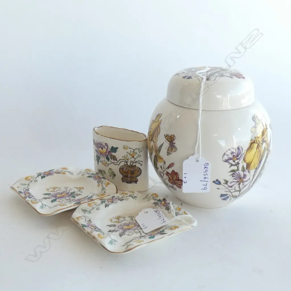 MASONS IRONSTONE LIDDED GINGER JAR & 3 SM PCS (4) Image 1++