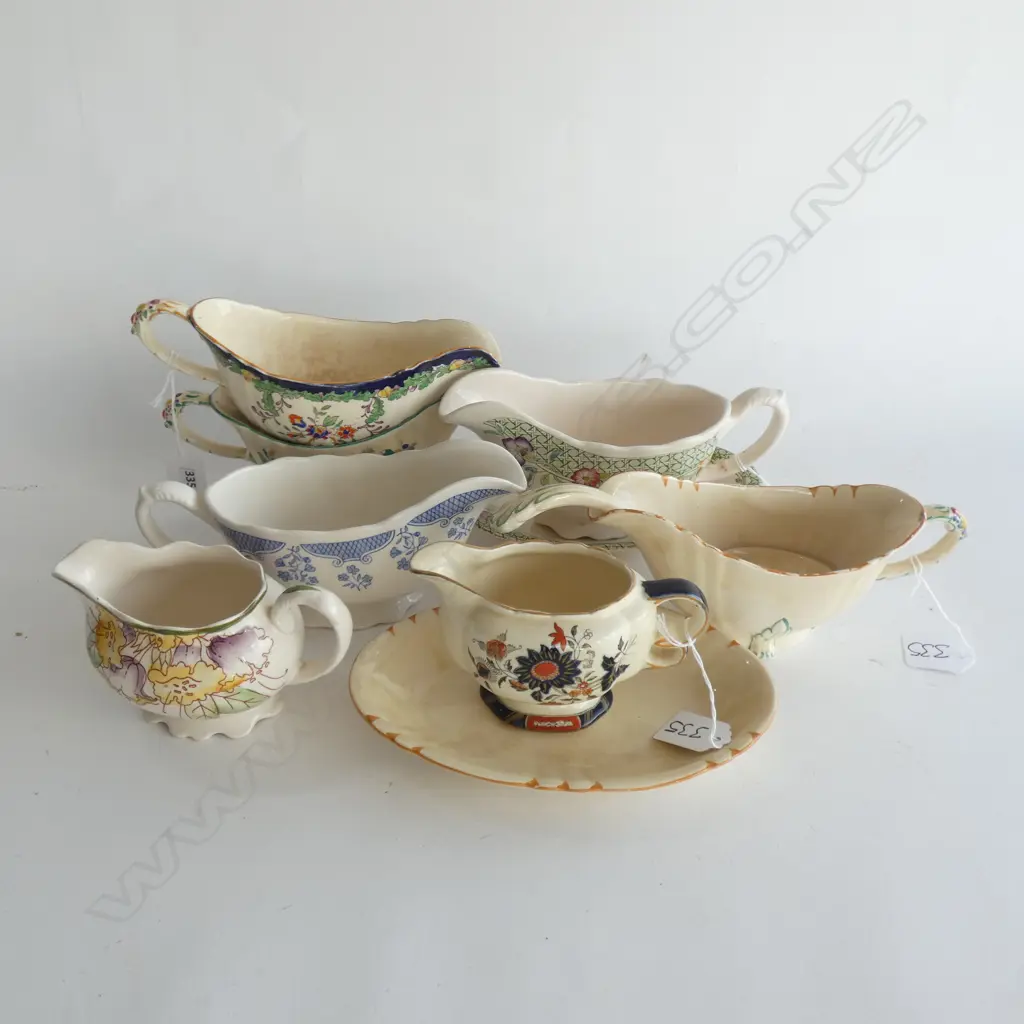 MASON IRONSTONE 7 GRAVY JUGS 2 DISHES & LADLE MIXED PATS Image 1++