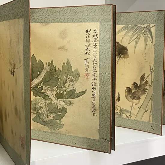 JAPANESE ALBUM OF WATERCOLOUR NATURE STUDIES 