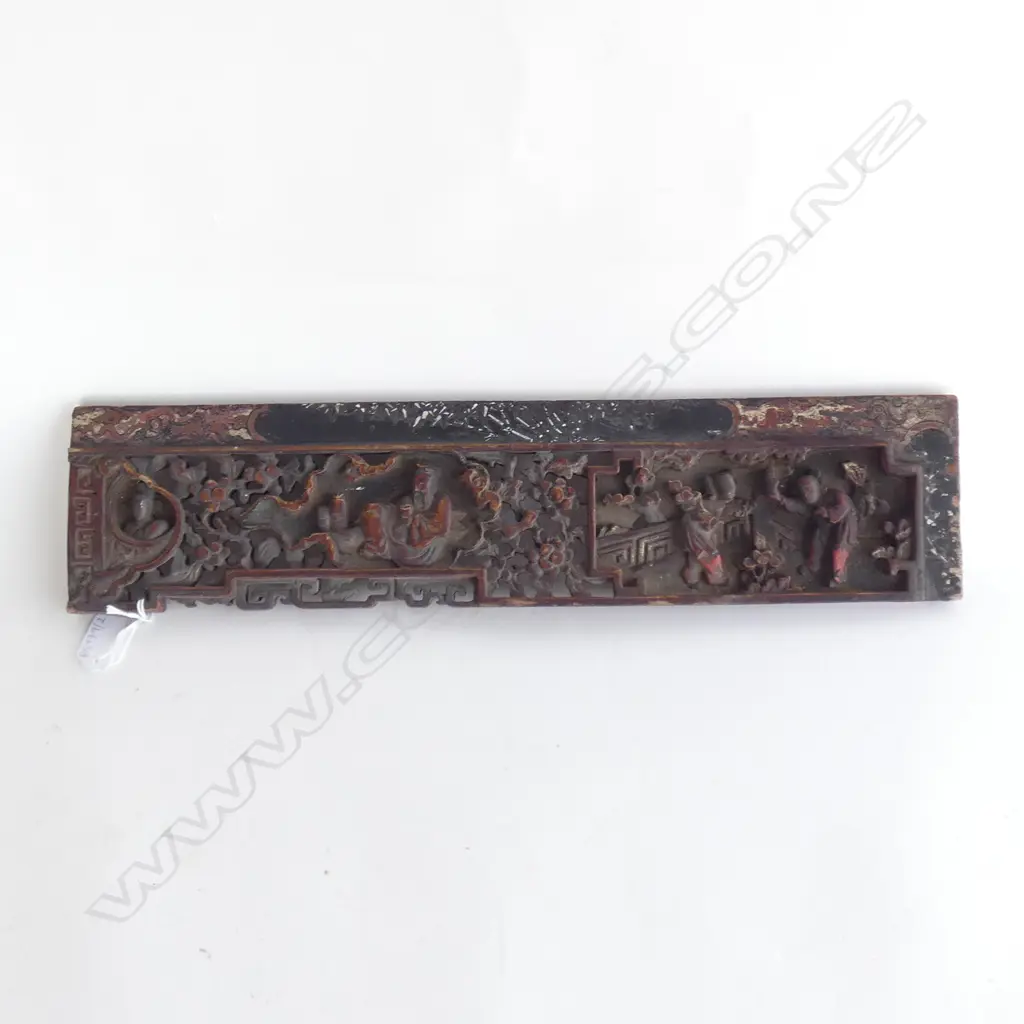 CHINESE ANTIQUE CARVED WOODEN PLAQUE 110x470mm Image 1++