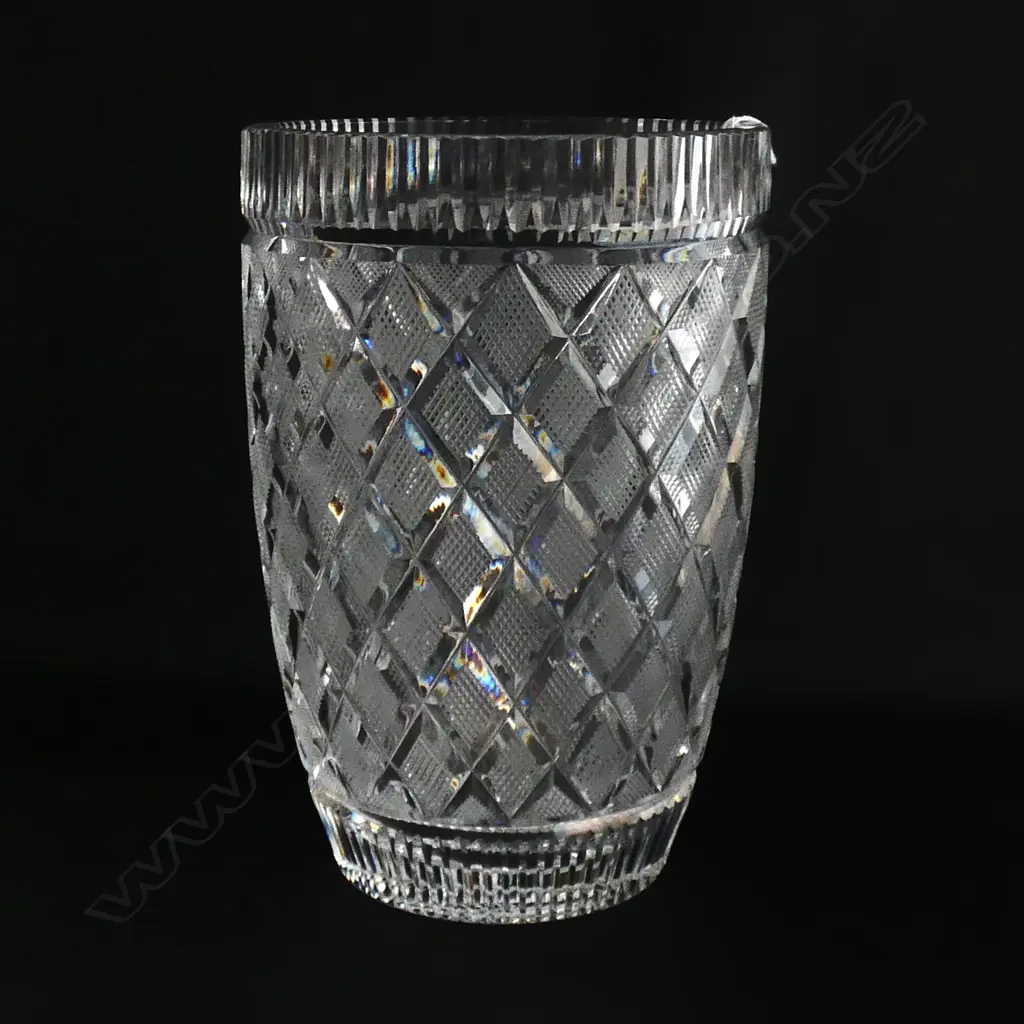 WATERFORD HAND CUT CRYSTAL VASE BEAKER FORM Image 1++
