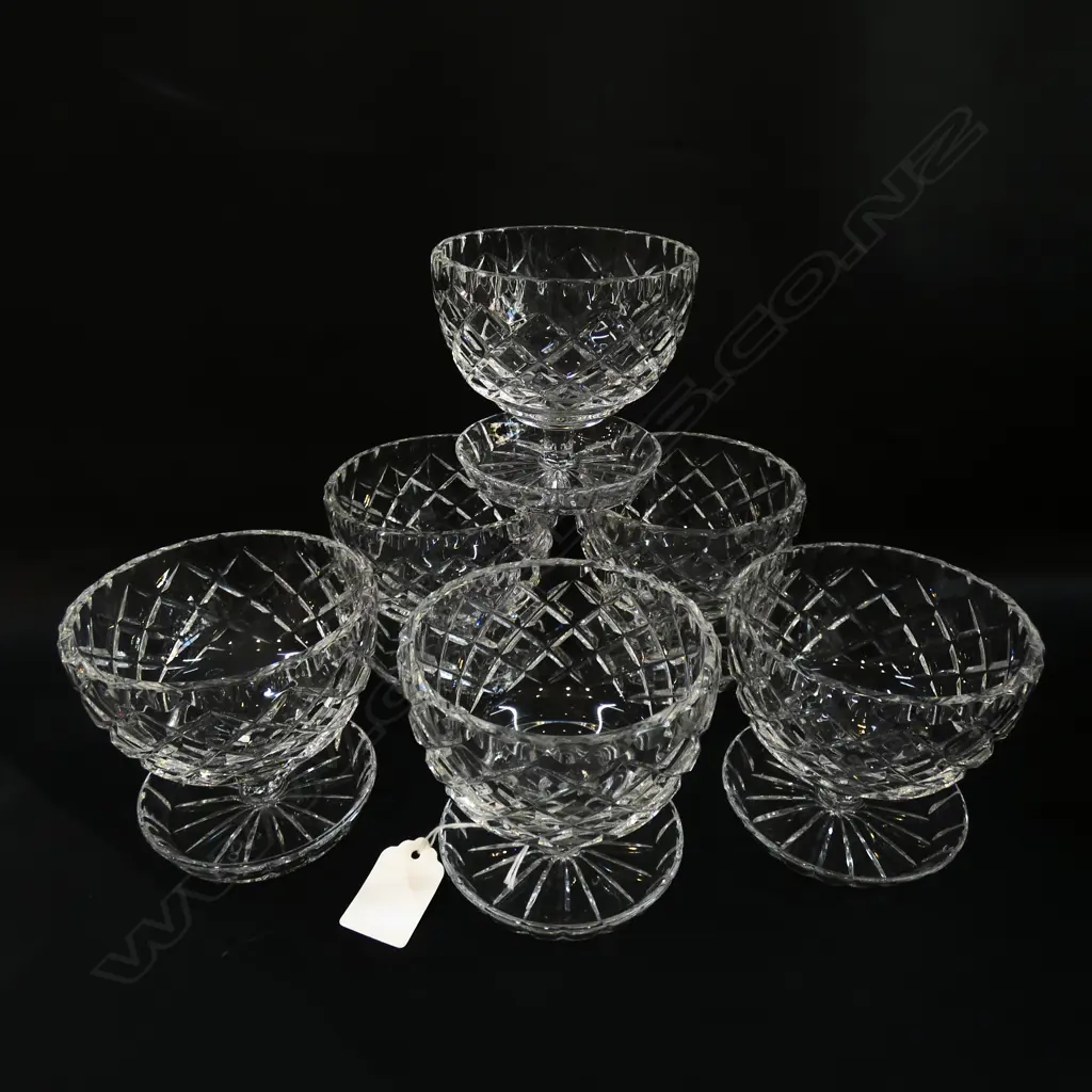 SET OF 6 CRYSTAL DESSERT GLASSES 95mm dia H.95mm Image 1++