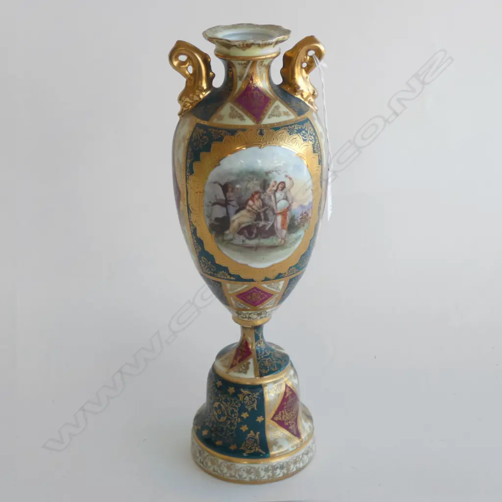ROYAL VIENNA GOLD GILDED PORCELAIN VASE C 1930'S H 310MM Image 1++