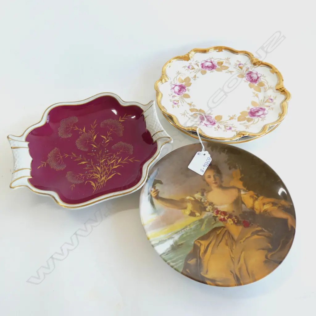 4 COLLECTABLE PLATES; LIMOGES / COALPORT ETC. LARGEST DIA 230MM Image 1++