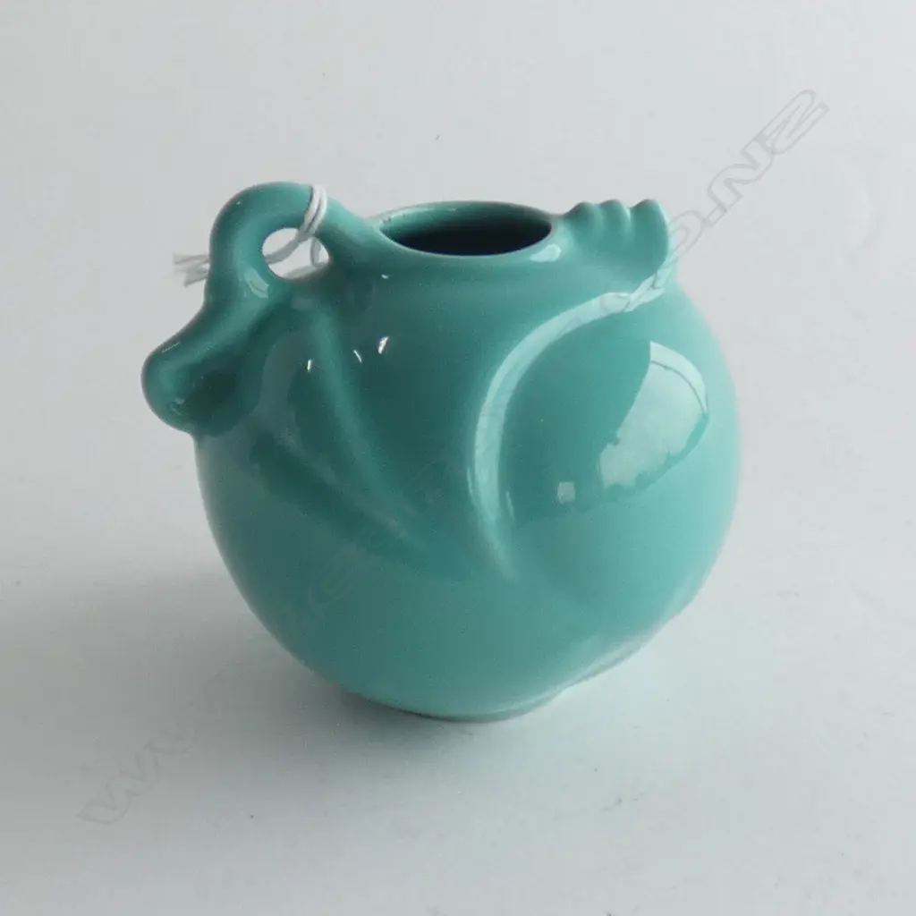 'ZENITH GOUDA' TEAL GLAZED SCULPTED VASE Image 1++