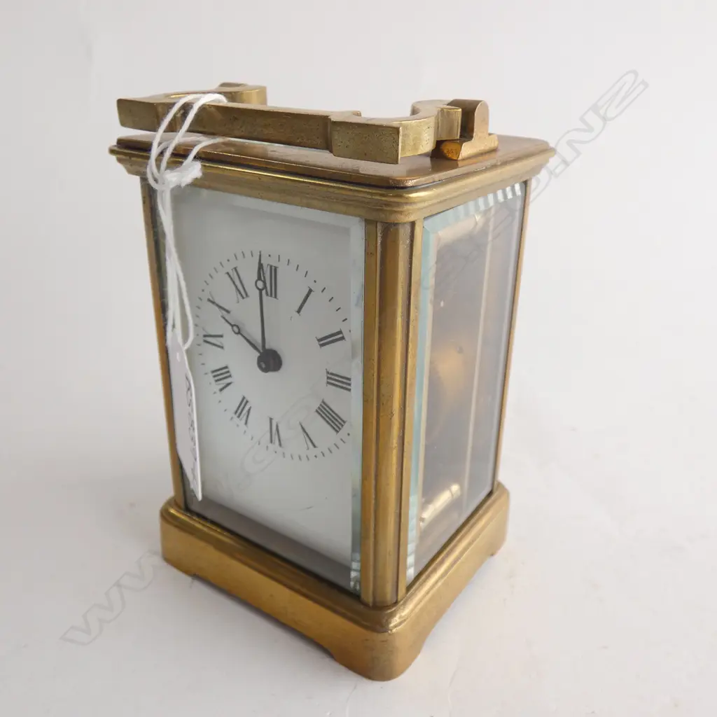 VINTAGE BRASS FRENCH CARRIAGE CLOCK H 145MM Image 1++